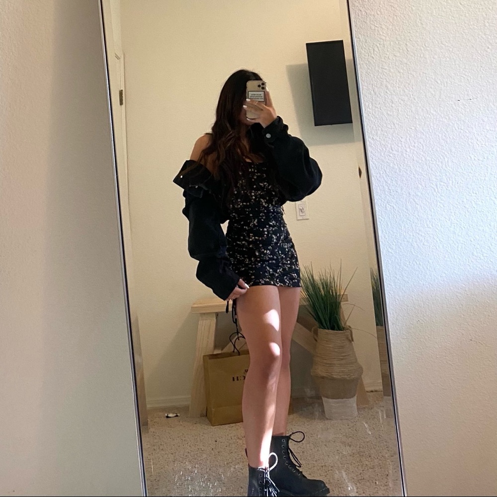 black/ floral dress